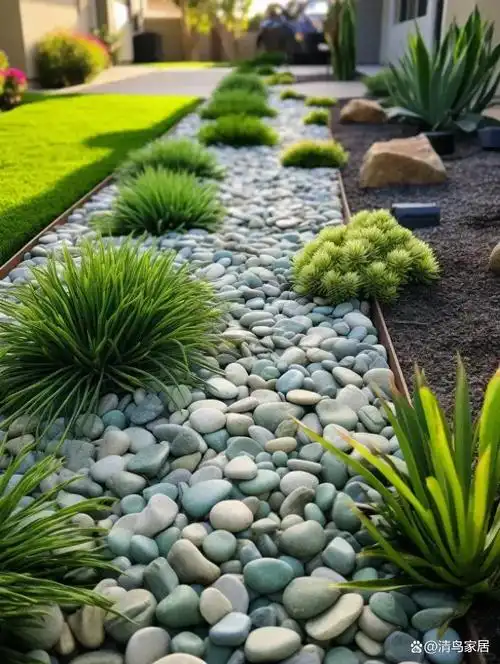 鹅卵石打造美丽庭院,增添自然韵味与野趣,防滑排水