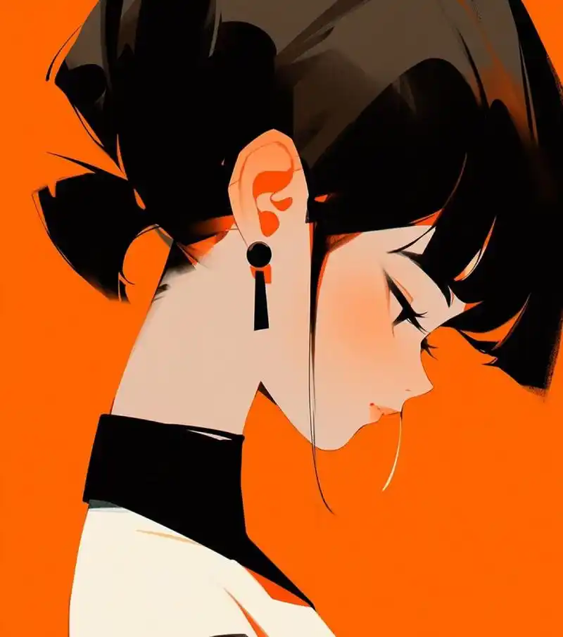 ai绘画 | 极简头像 | 橙色系