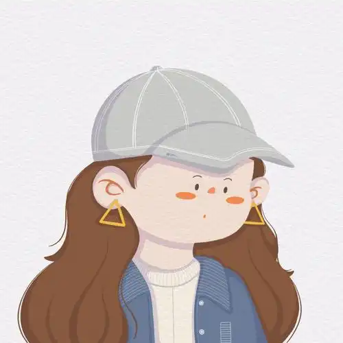 插画存档棒球帽酷女孩