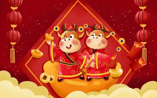 牛年2021年春节2021海报牛气冲天牛年贺卡jpg素材