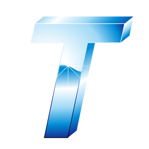 立体冰蓝效果字母t图片