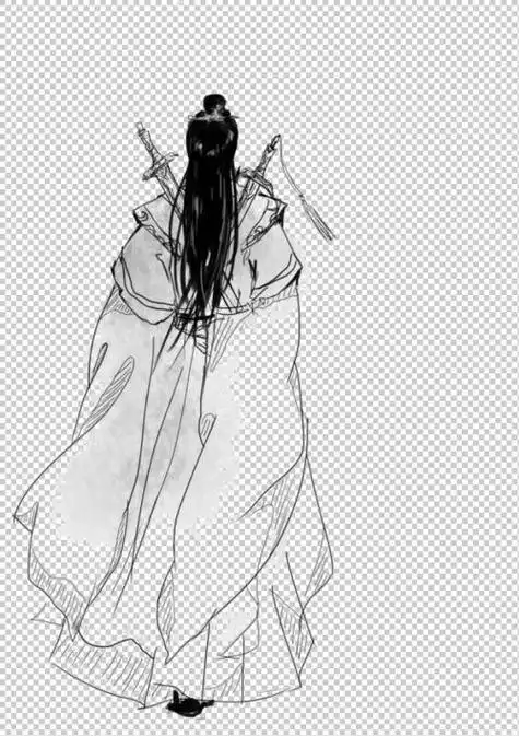 侠客简笔画背影简笔画古风侠客侠客行李白简笔画古装人物的简笔画法