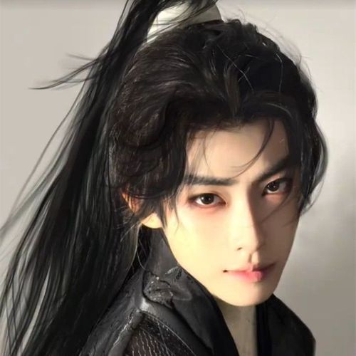 古风假头男新中式高马尾自然日常国风蓬松拍照帅气造型cos全头套