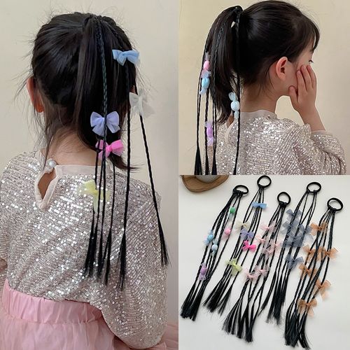 儿童蝴蝶结麻花假发头饰小女孩扎头发辫子女童宝宝编发绳绑头发饰