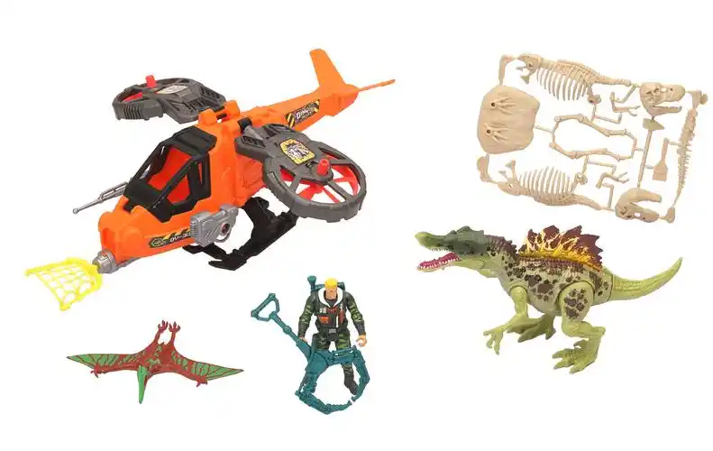 集多美恐龙玩具发声霸王龙牛头棘背龙模型关节可动儿童礼品盒套装