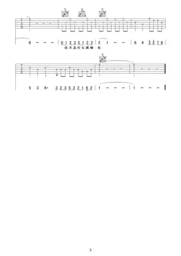 许嵩千百度吉他谱午夜吉他【高清版】(3)