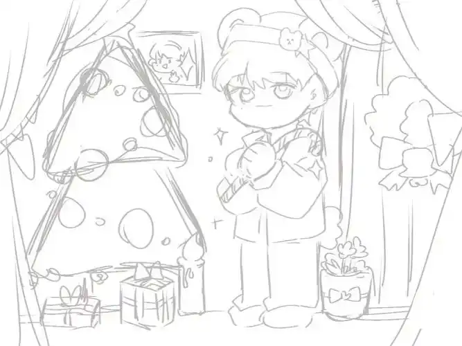 画画小熊#严浩翔  #圣诞节