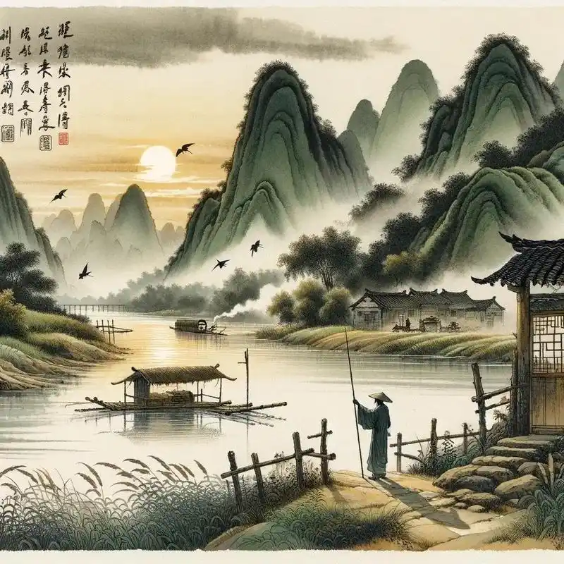 王维  寒山转苍翠,秋水日潺湲.倚杖柴门 - 抖音