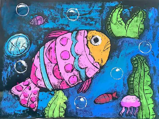 材料:吹塑板,铅笔,水粉颜料胶带#创意 #创意美术