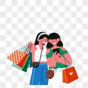 运动会手提袋闺蜜购物素材