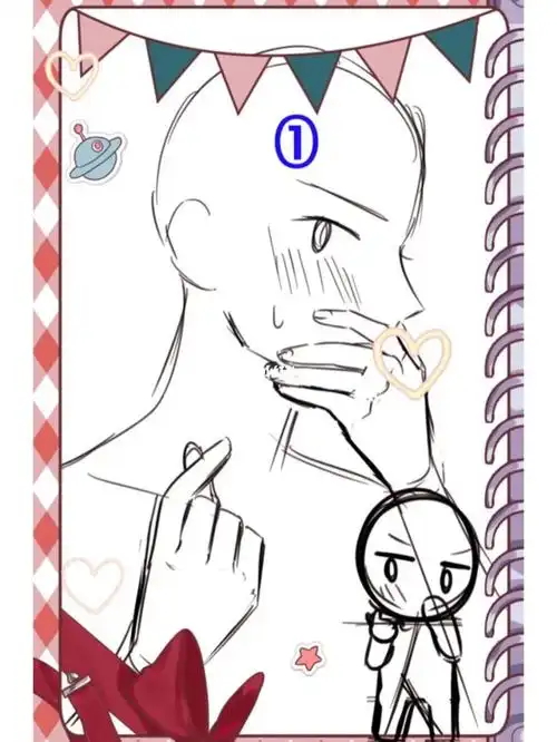 板绘临摹7915不同性格の比心「单人向」96_板绘_临摹_绘画_寻找