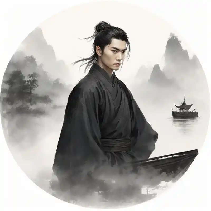 中国水墨男人山水画,微信头像92