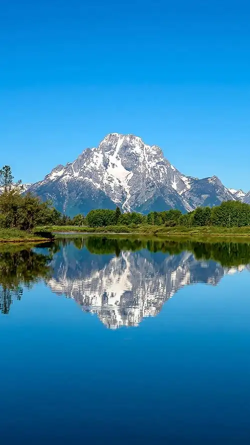 蓝色山水风景手机壁纸