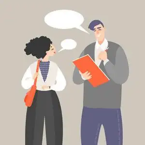 卡通人物经验调查员工反馈问卷或业务调查概念.