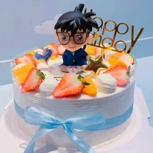 名侦探柯南生日蛋糕同城配送儿童男孩卡通动漫怪盗基德工藤新一北京
