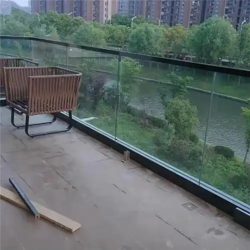 【定制】阳台无框玻璃扶手不锈钢轨道地槽景观栏杆极简约扶手玻璃u型