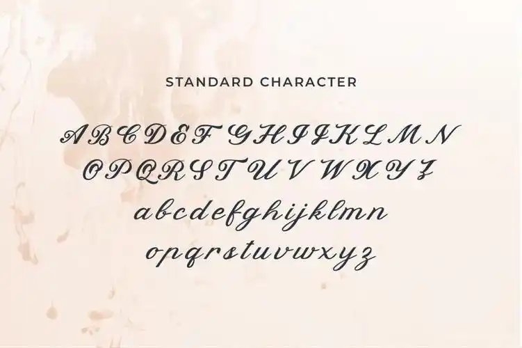 法式英文花体手写字体,字体犹如丝带般顺滑飘逸,包含了大小写英文字母