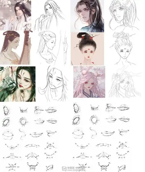 古风插画嘴巴的基本画法