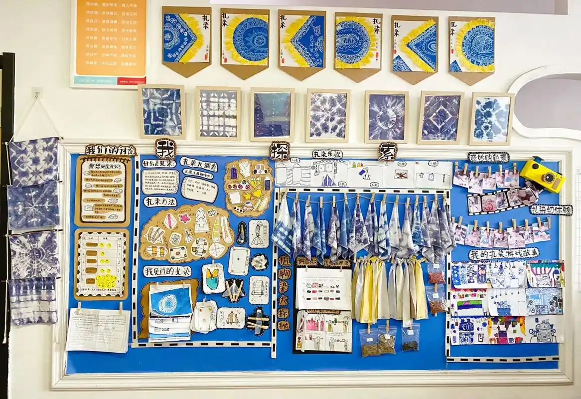 幼儿园大班【扎染主题墙】