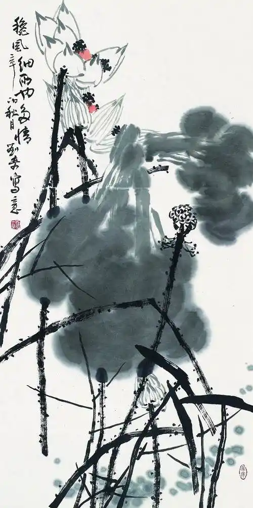 刘奇写意荷花作品