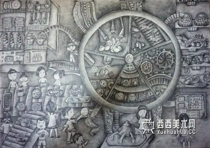 一等奖科幻画智能餐厅欣赏