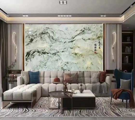 天然山水画石材客厅背景墙