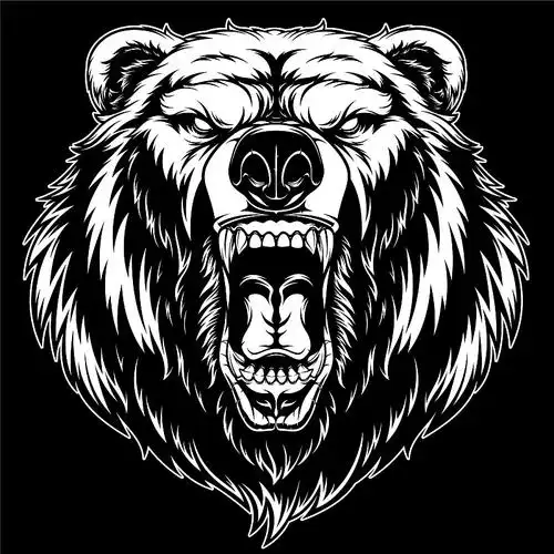 一头凶猛的灰熊图片