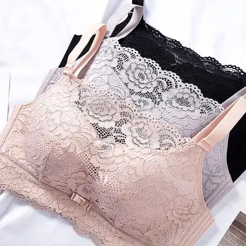 南极人抹胸式内衣女聚拢大胸显小胸罩无钢圈女士薄款蕾丝裹胸文胸防