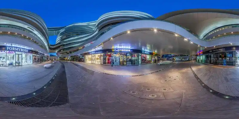 城市工业工厂夜间道路全景hdr3d贴图下载