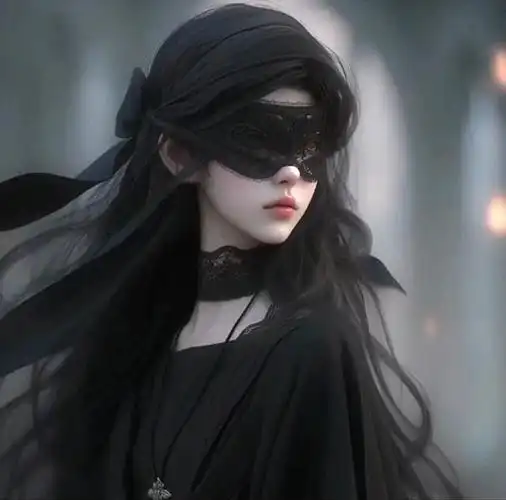 在深邃的夜空中,一位高冷范十足的暗黑系女生头像若隐若现.