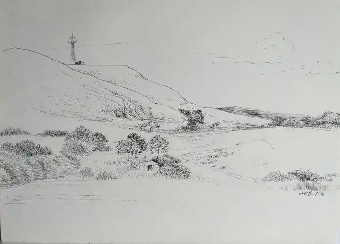 草原上的速写—风景和人物