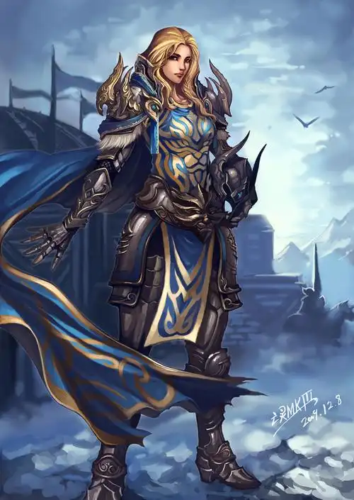 身穿t9套的人类女圣骑士莉娅德琳