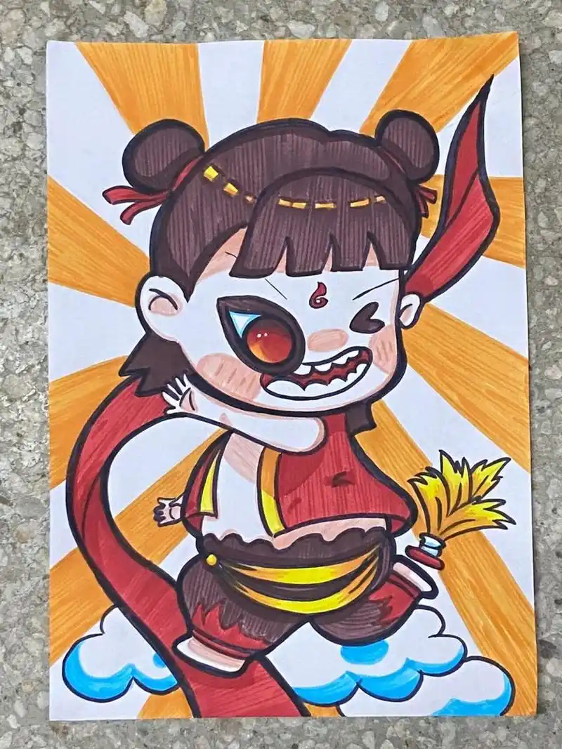 简笔画《哪吒》 你们最喜欢的卡通人物是什么呢?