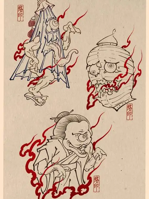 百鬼夜行#我的纹身分享  #纹身推荐  #纹身  #纹身也清新  #纹身手稿