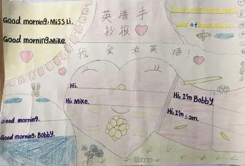 手抄报评比--三1班 写美篇我们的课堂chant英语手抄报图片简单又漂亮