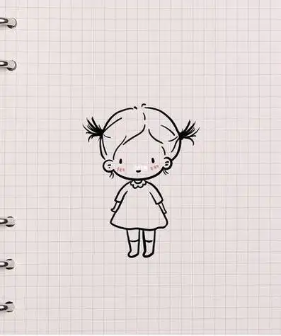 可爱手帐小女孩简笔画