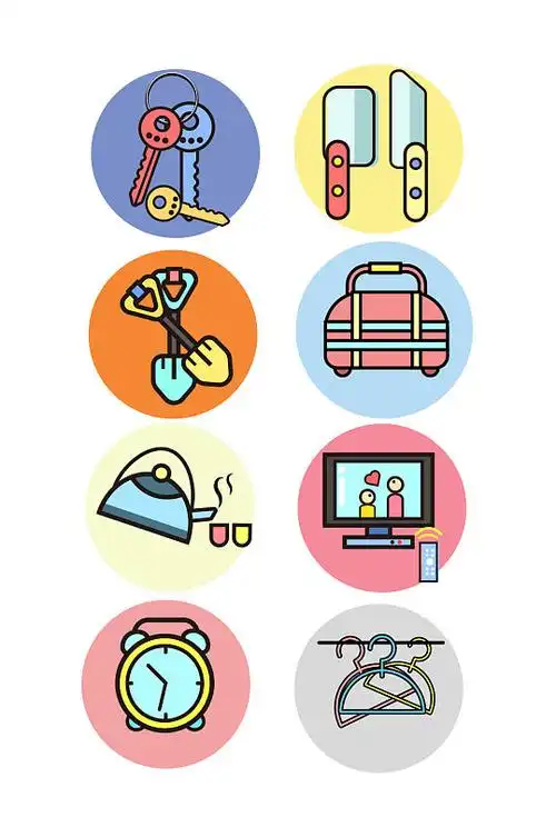 生活用品卡通衣服素材生活用品电器卡通可商用电视机老式复古可爱台式