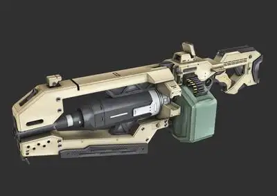 pbr次世代 科幻枪炮 未来机枪 简模 scifi 武器 科幻手炮 场景素材