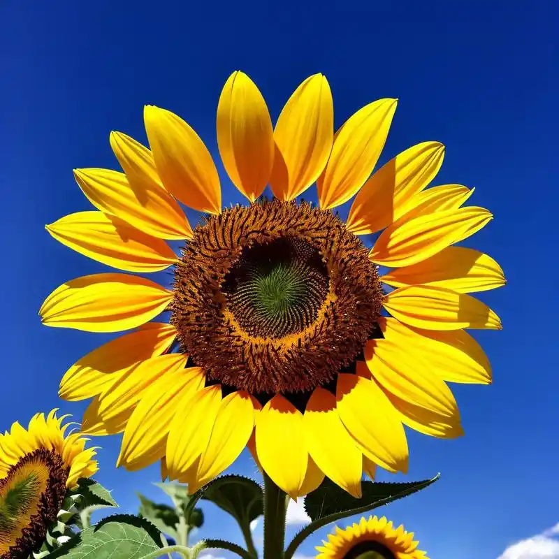 而且向日葵花的形状独特,花瓣排列整齐,给人一种高大挺拔的感觉,让人