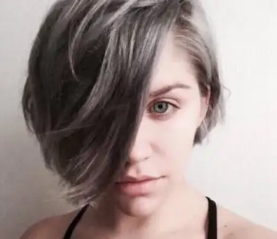 短发挑染 奶奶灰