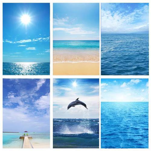 马尔代夫风景贴纸大海南岛海边景沙滩蓝天白云图片客厅装饰海报画