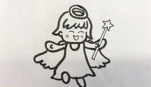 呆萌小女孩小天使简笔画教程带步骤 带翅膀q版小天使简笔画怎么画