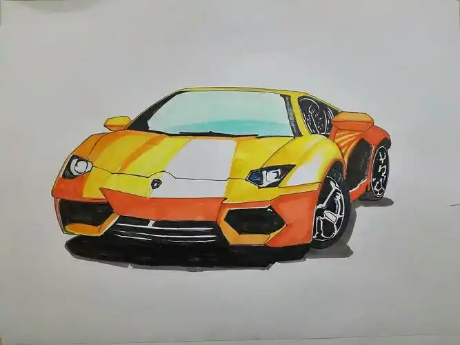马克笔手绘兰博基尼赛车教程