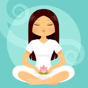 冥想的女孩图片