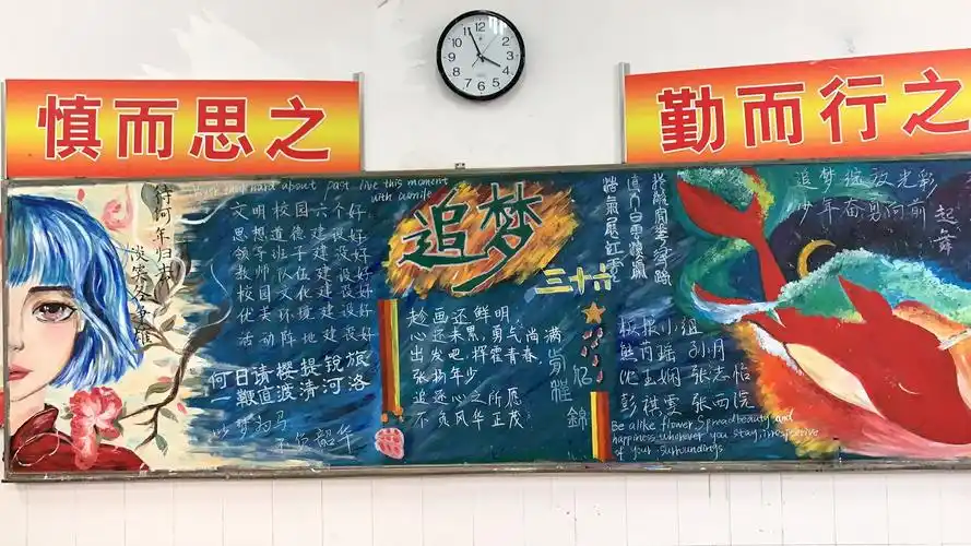 盐城市初级中学鹿鸣路校区第三期黑板报"追梦"评比优胜班级成果展