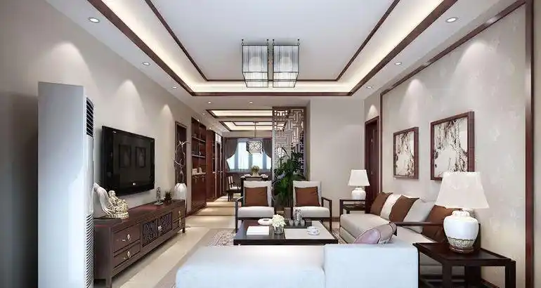 中式风格三居室客厅吊顶装修效果图欣赏#262334662
