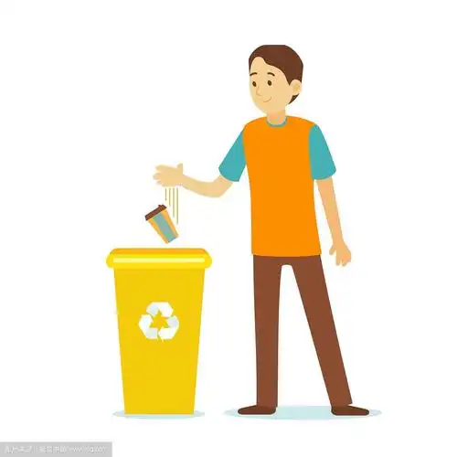 卡通人物人扔垃圾