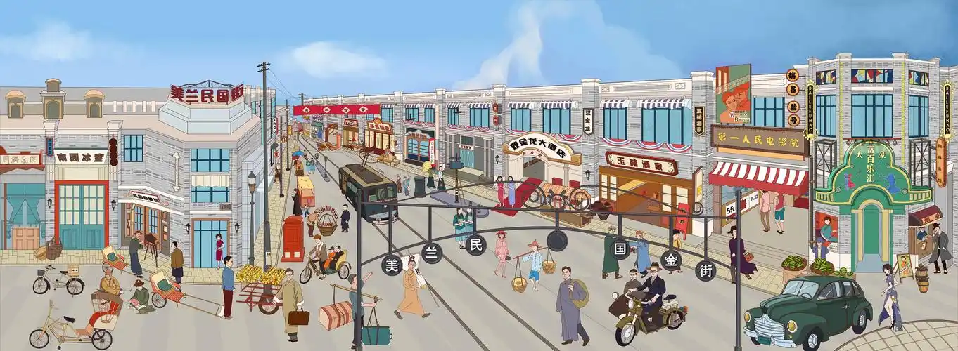 民国小场景|插画|商业插画|五彩树artra - 原创作品 - 站酷 (zcool)