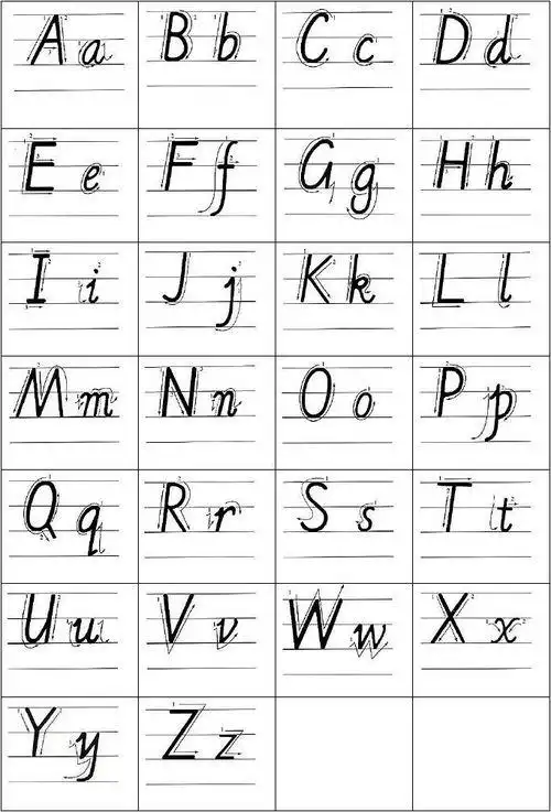 26个英文字母大小写