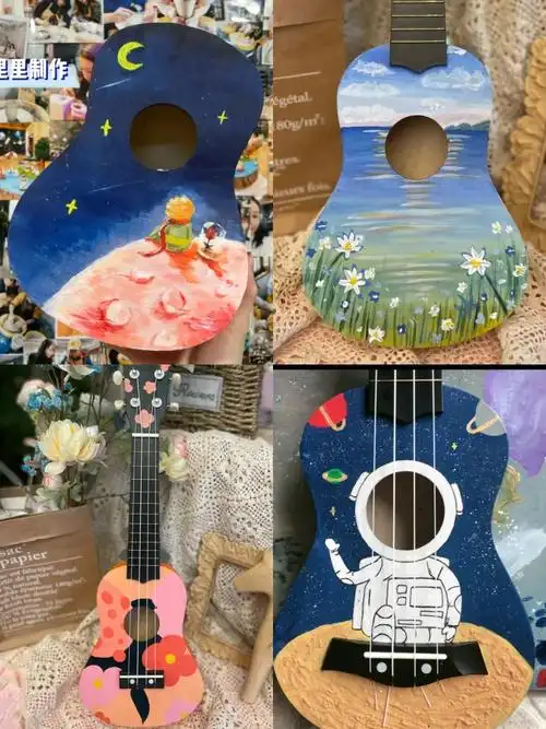 40个超有创意的手绘尤克里里图案集合